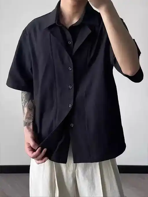 Product image of CS226 Double Lapel Neck Half Shirt