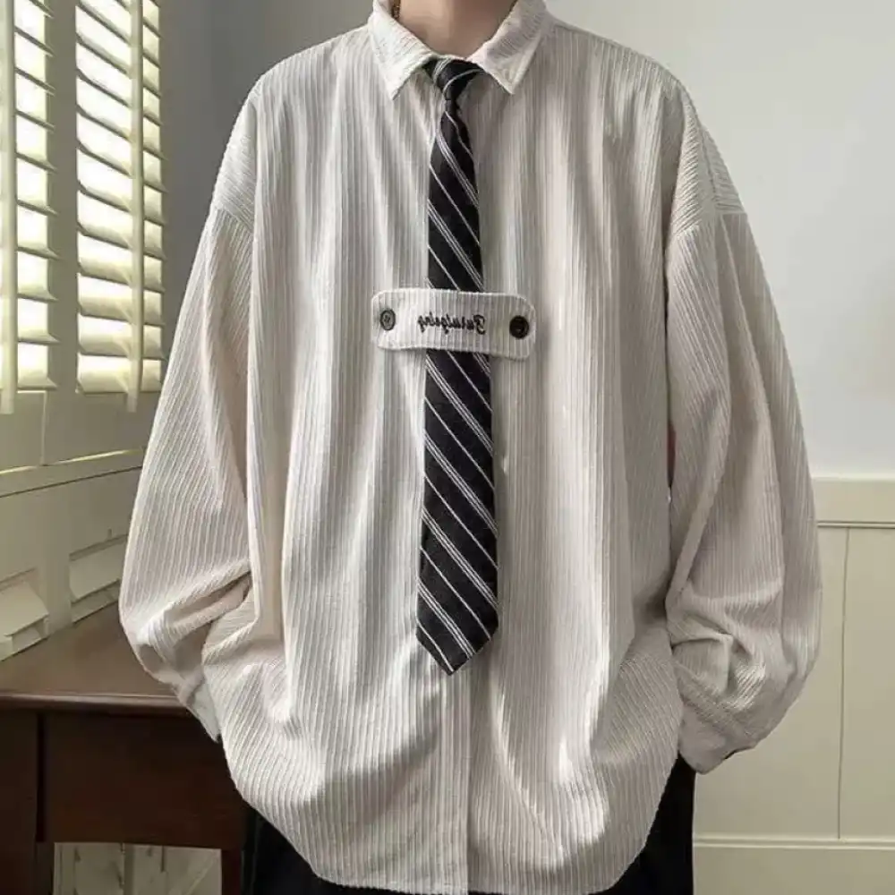 Product image of C11 Corduroy Lining Tie Attach Over Size Full Shirt