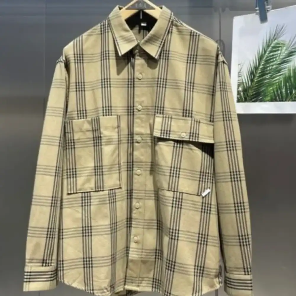 Product image of A11467 Front Double Pocket Checkered Oversize Full Shirt