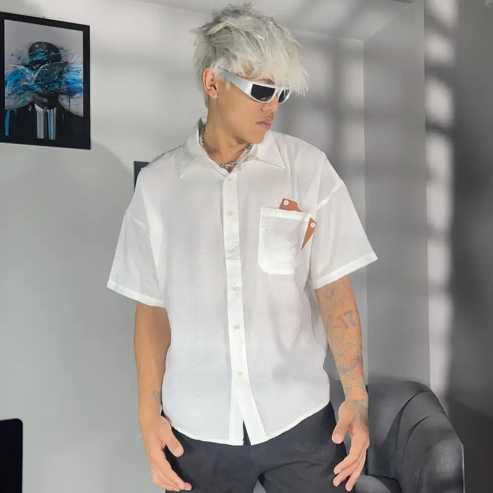 Product image of 903# Side 3d Pocket Over Size Half Shirt