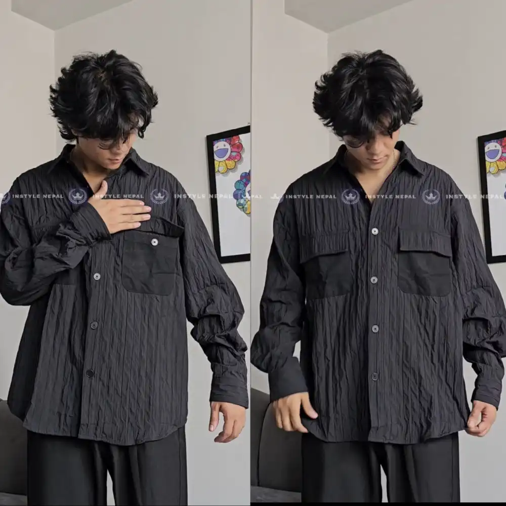 Product image of 128 Crap Wrinkle Front Pocket Pleats Shirt