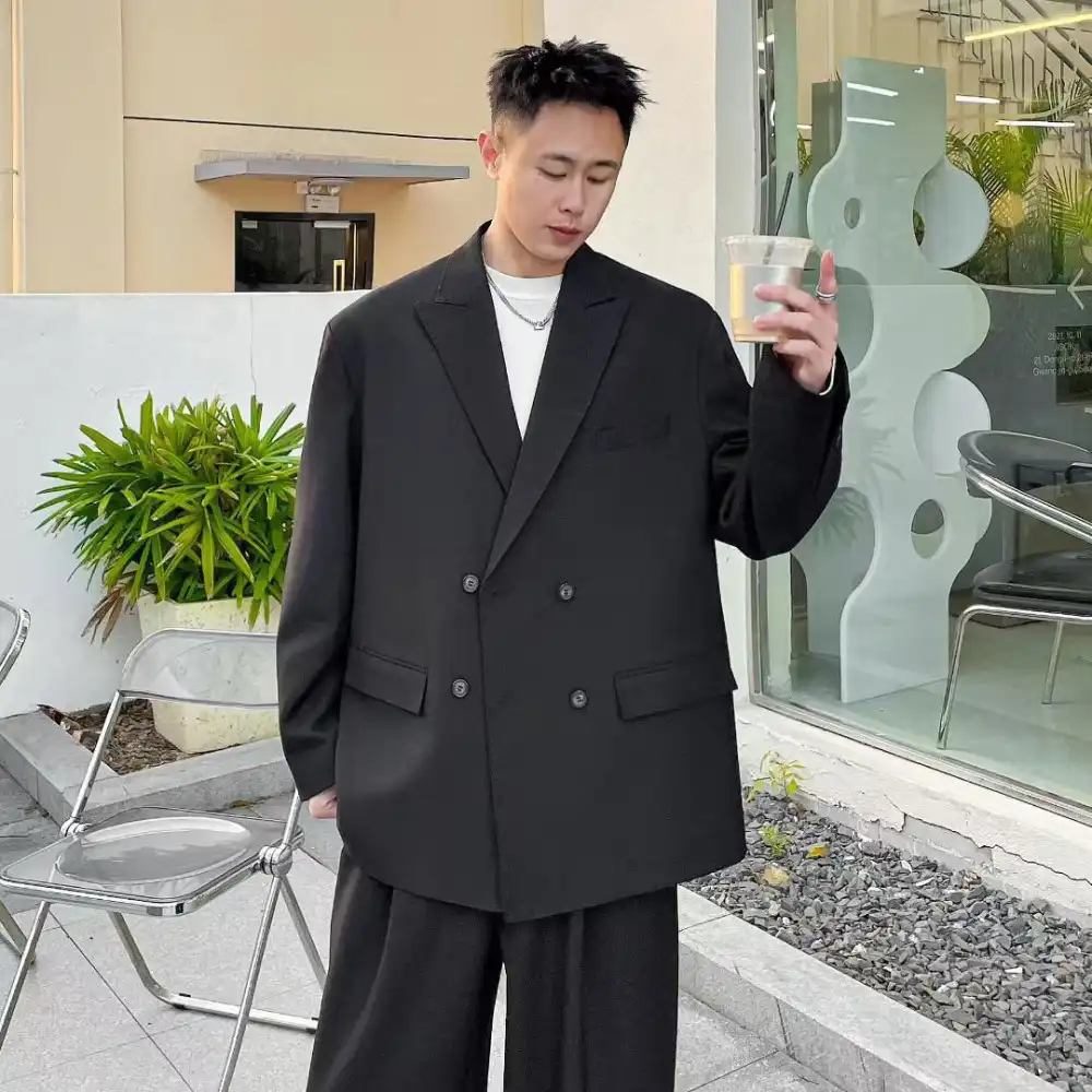 Product image of 9501 9521 Relaxed Boxy Double Breasted Blazer