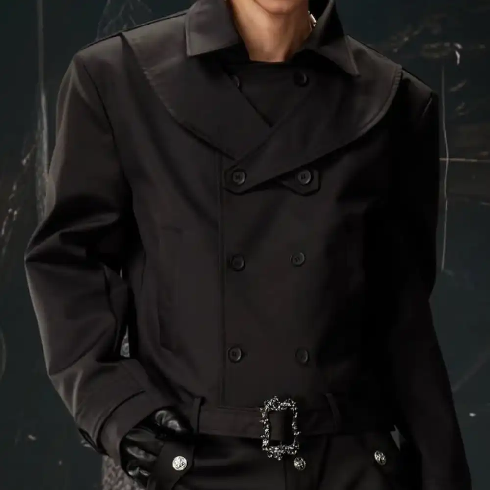 Product image of XQ-030 Double Breasted Harajuku Style Rider Crop Coat