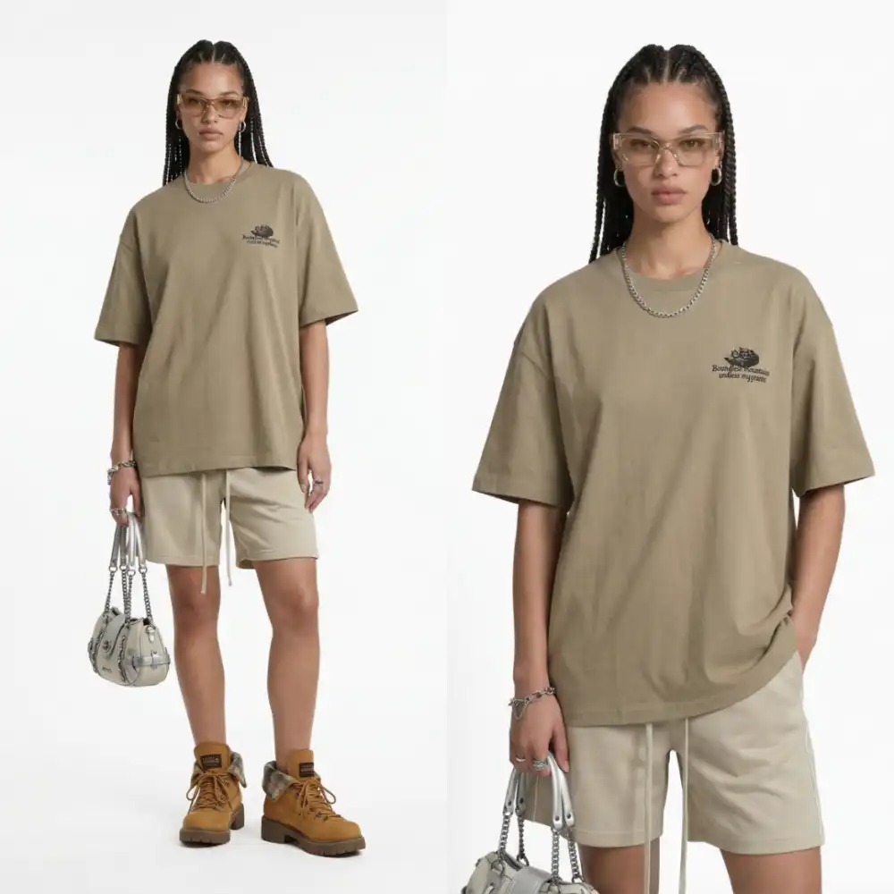 Product image of 8451 Back Printed Abdouble Fabric T-Shirt