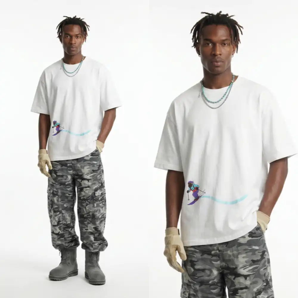 Product image of 8464 Sking Printed Summer Loose Fit T-Shirt