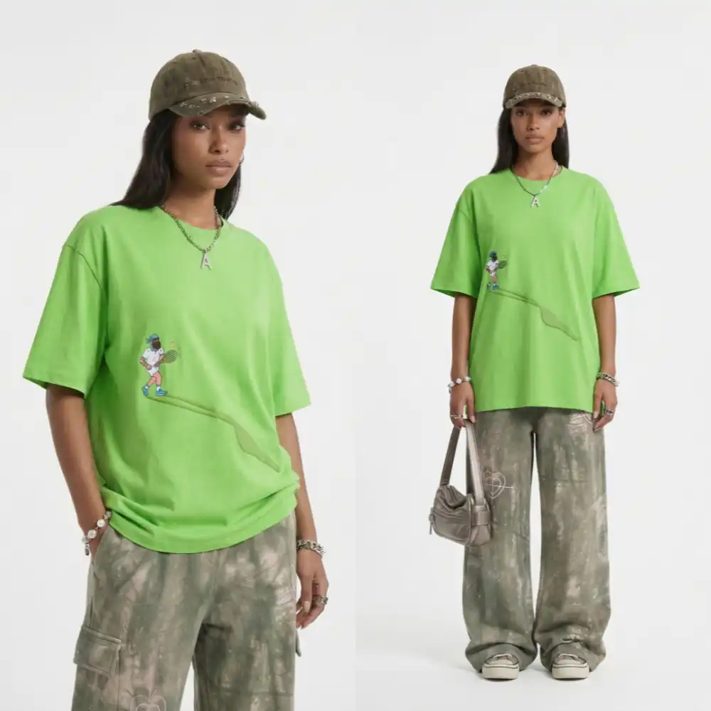 Product image of 8464 Sking Printed Summer Loose Fit T-Shirt
