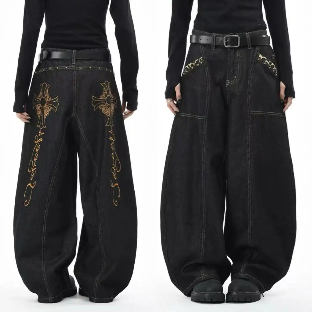 Product image of G61 Black Pocket Cross Embroidery Carbon Pant