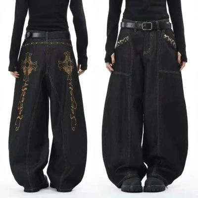 G61 Black Pocket Cross Embroide...