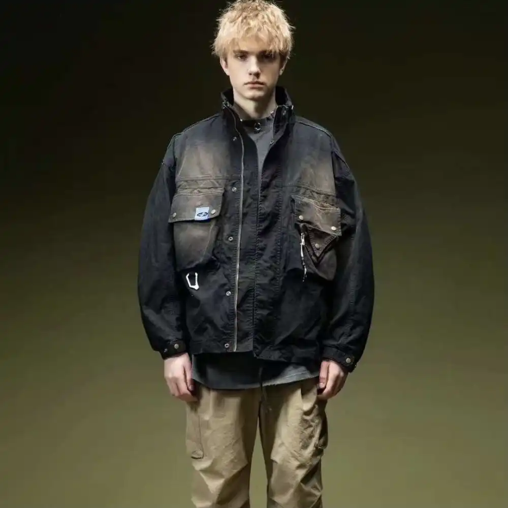Product image of C010# Heroes Sticker Oversize Twill Jeans Double Layered Jacket