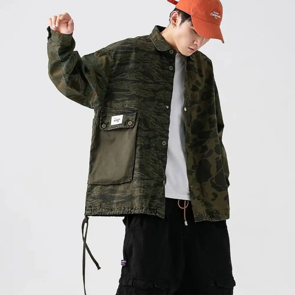 Product image of Lkb772 Unique Single Pocket Camouflage Oversize Jacket