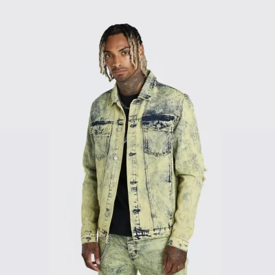 Over Dyed With Rips And Zip Cuf...