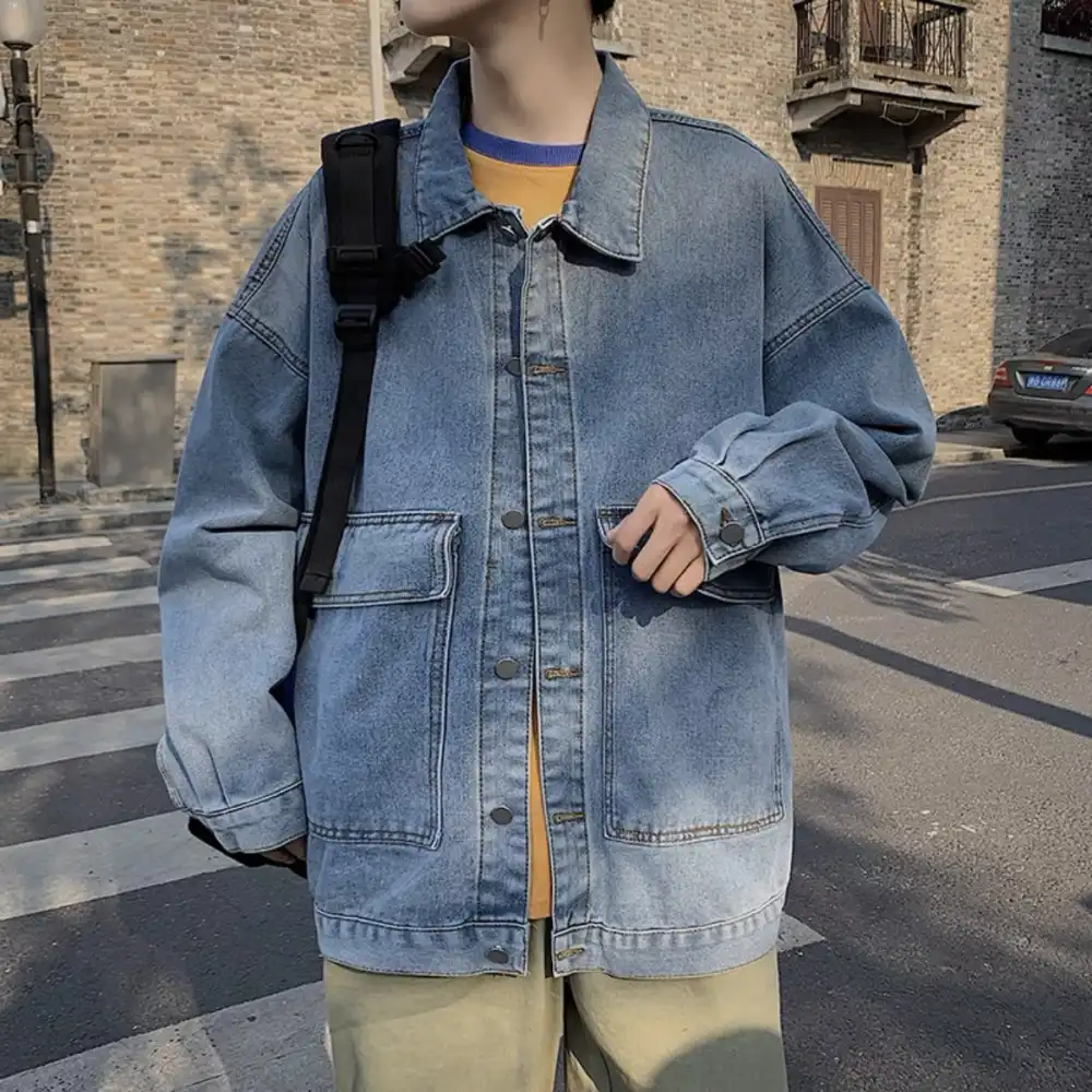 Product image of Big Front Pocket Baggy Over Size Jeans Jacket