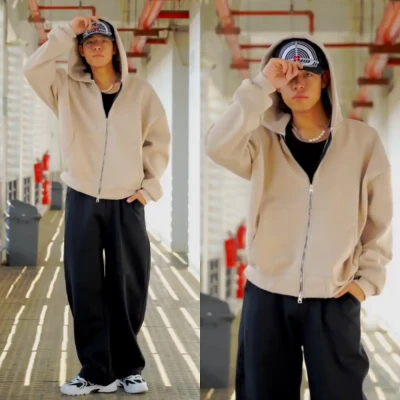 Bdk Reversible Chain Crop Hoodi...