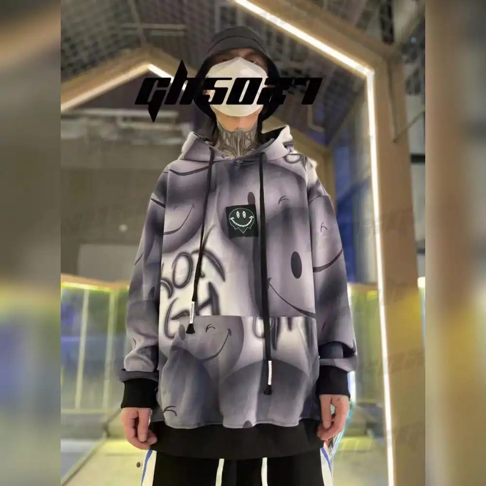 Product image of 5027 Smile Graffiti Over Size Hoodie