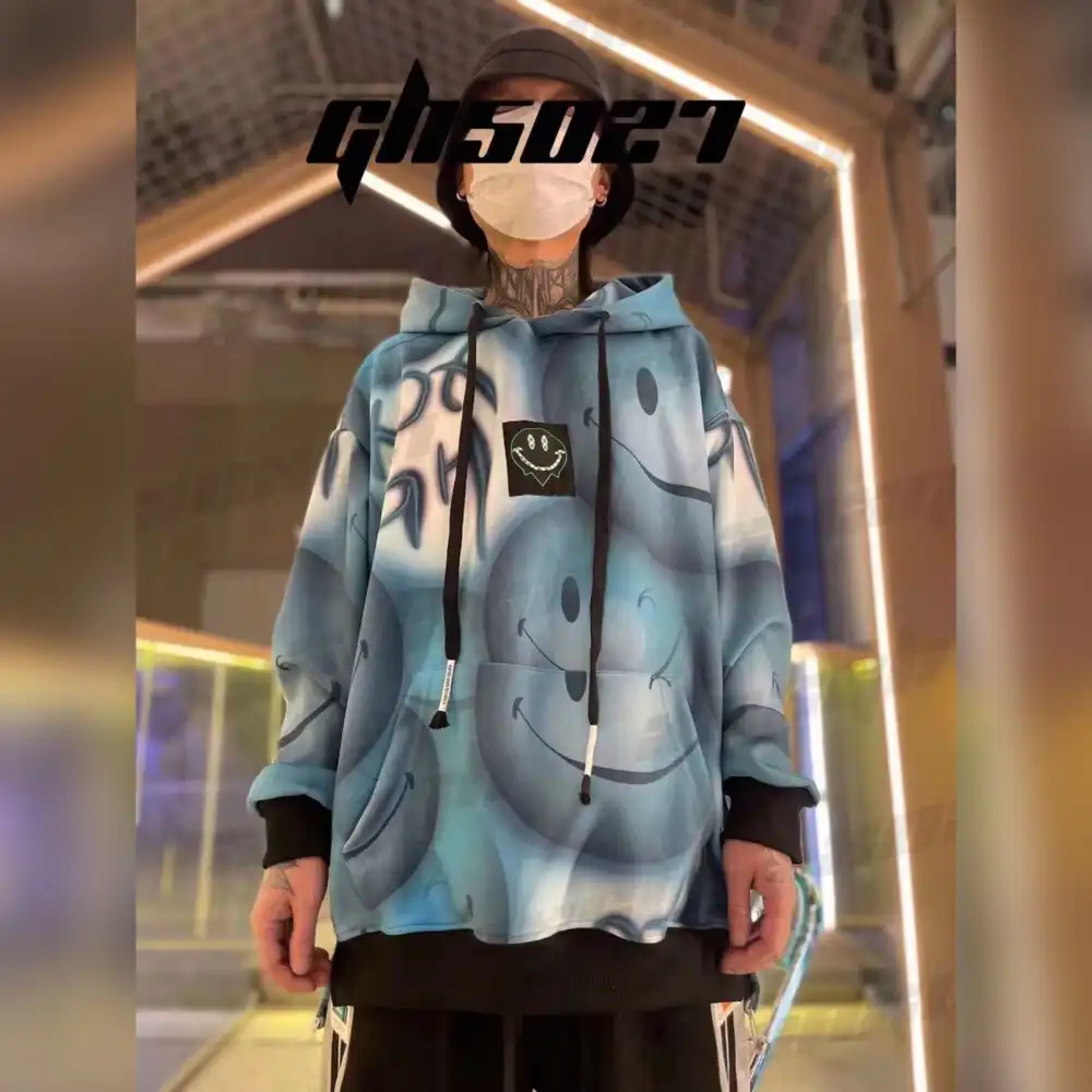 Product image of 5027 Smile Graffiti Over Size Hoodie