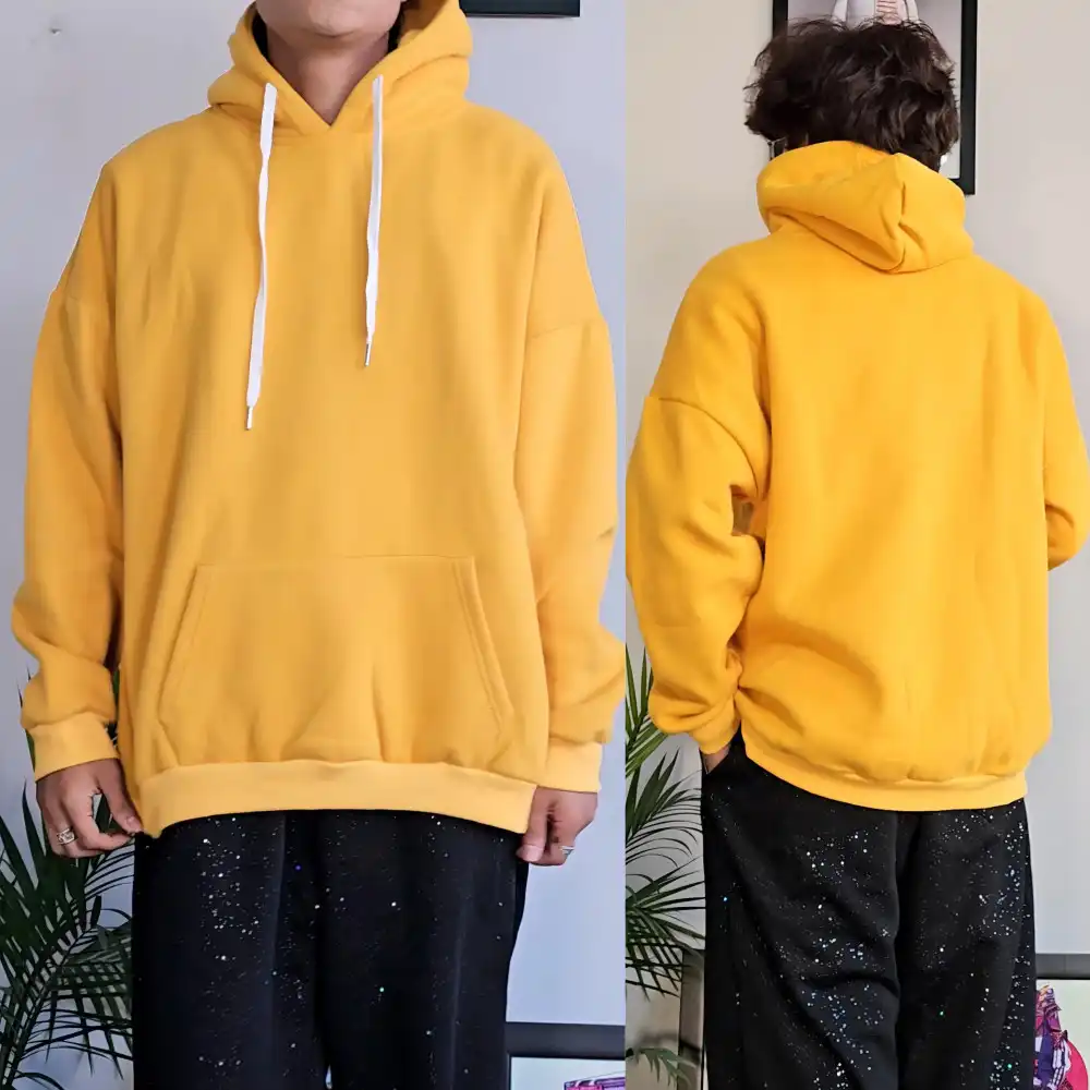 Product image of Plain Fleece Over Size Pocket Hoodie