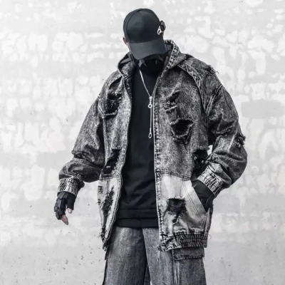 3313 Vintage Washed Grunge Zipp...