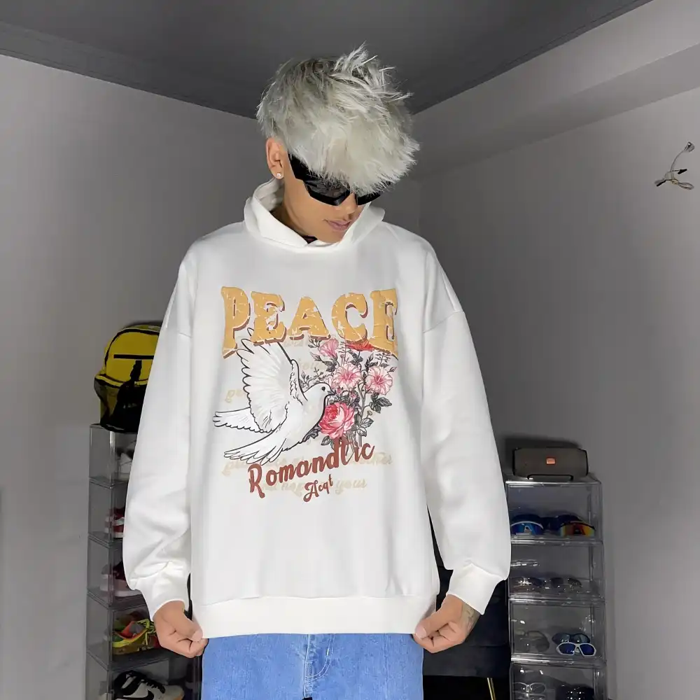 Product image of 8025 Peace Printed Non Fleece Hoodie