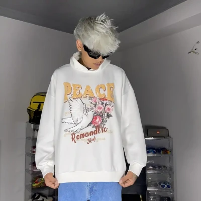 8025 Peace Printed Non Fleece H...