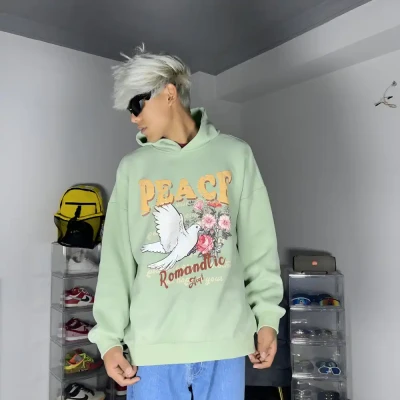 8025 Peace Printed Non Fleece H...