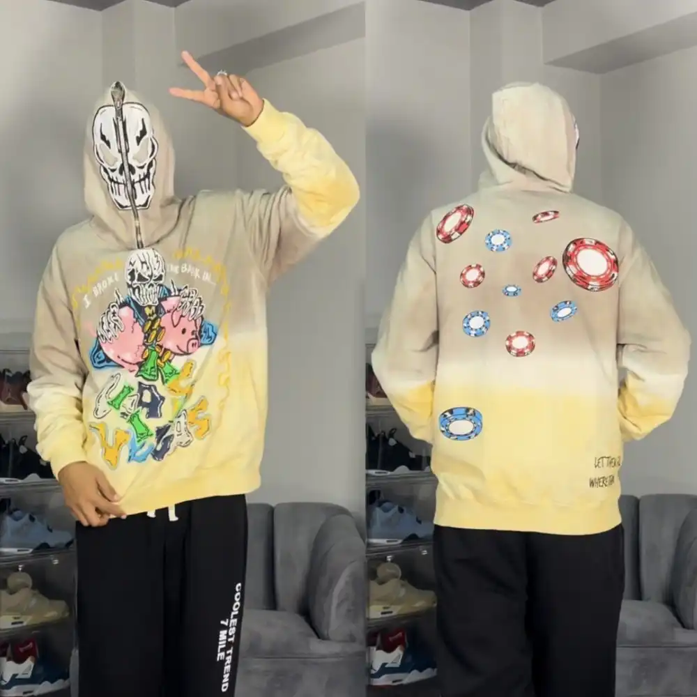 Product image of Broken Piggy Bank Skull Printed Hoodie