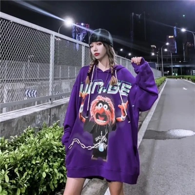 Sesame Printed Over Size Hoodie