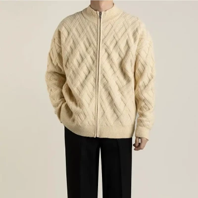 7100 Basic Plain Cardigan Sweat...
