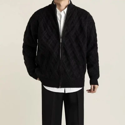 7100 Basic Plain Cardigan Sweat...