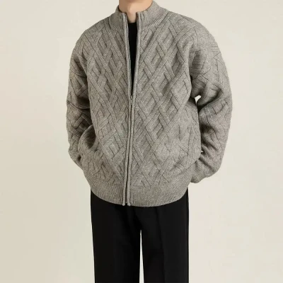 7100 Basic Plain Cardigan Sweat...