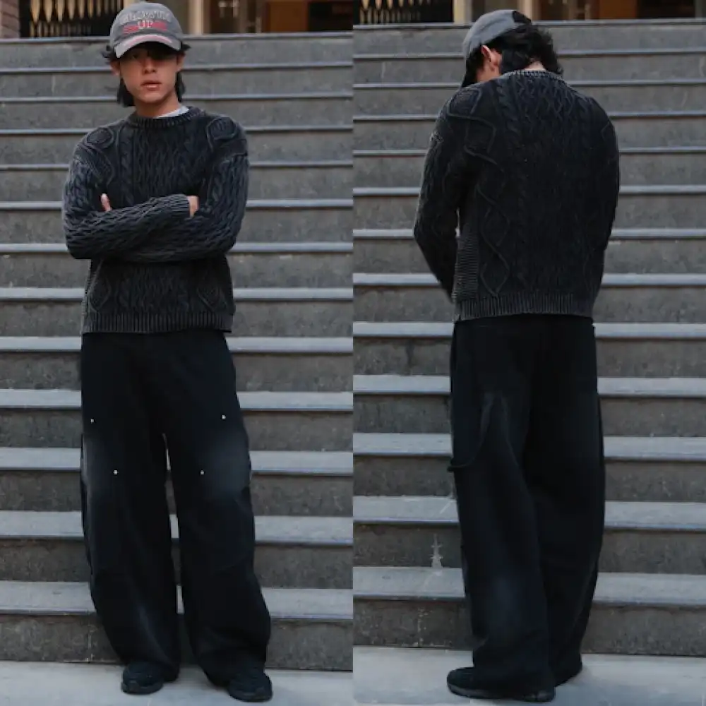 Product image of 1006 Laced Design Vintage Washed Sweater