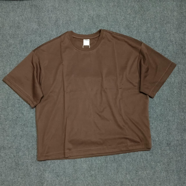 Product image of Basic Plain Over Size Boxy Crop T-shirt