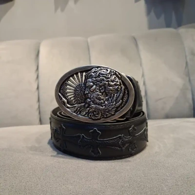 101 Buckle Belt-Chrome Heart