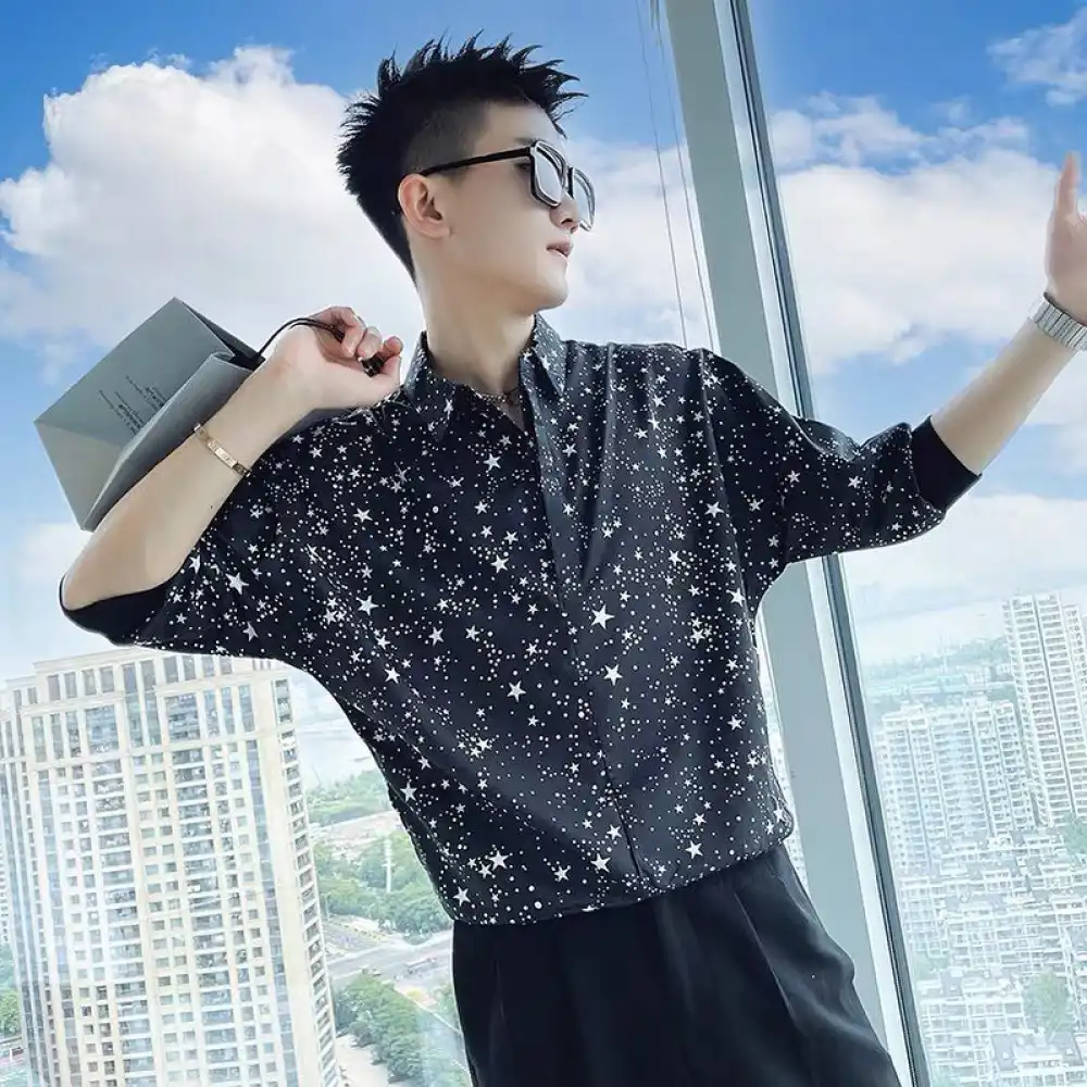 Product image of 22119 Star All Printed Lycra Quarter Shirt