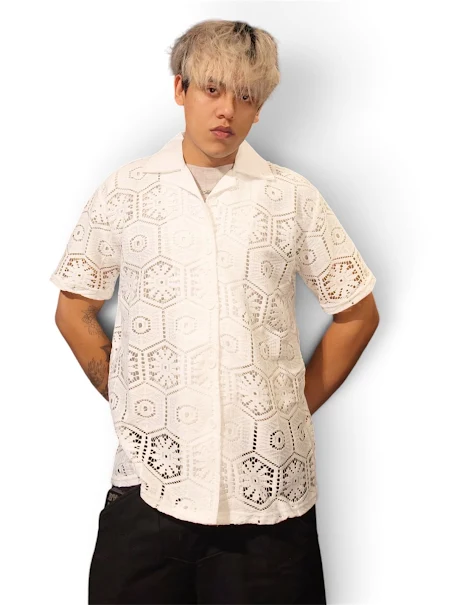 Product image of CY12638 Net Design Half Shirt