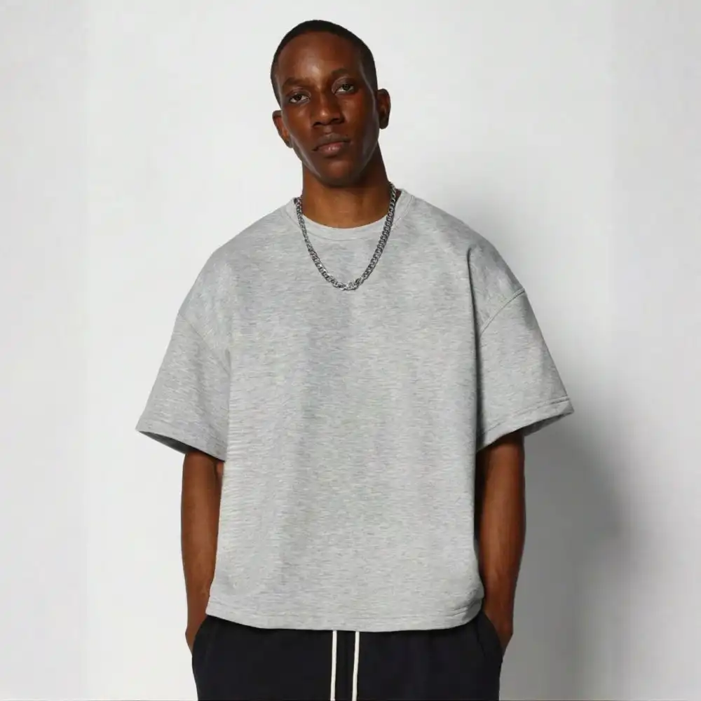 Product image of Basic Plain Over Size Boxy Crop T-shirt