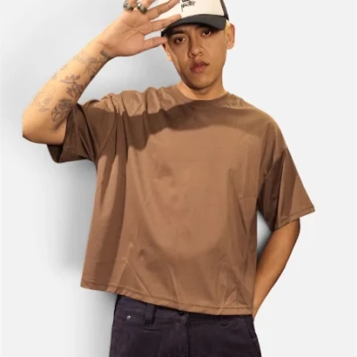 Basic Plain Over Size Boxy Crop...