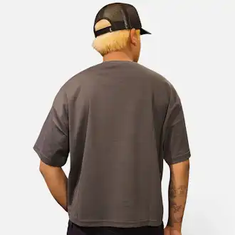 Product image of Basic Plain Over Size Boxy Crop T-shirt