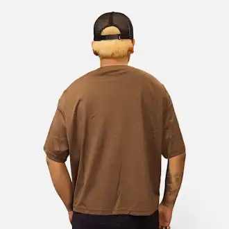Product image of Basic Plain Over Size Boxy Crop T-shirt