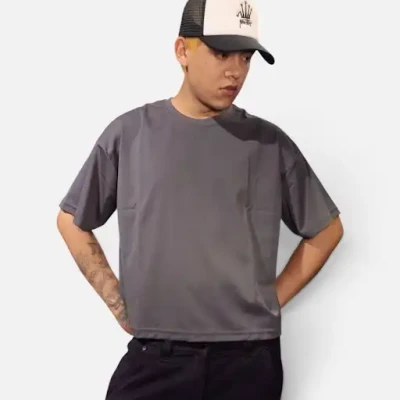 Basic Plain Over Size Boxy Crop...