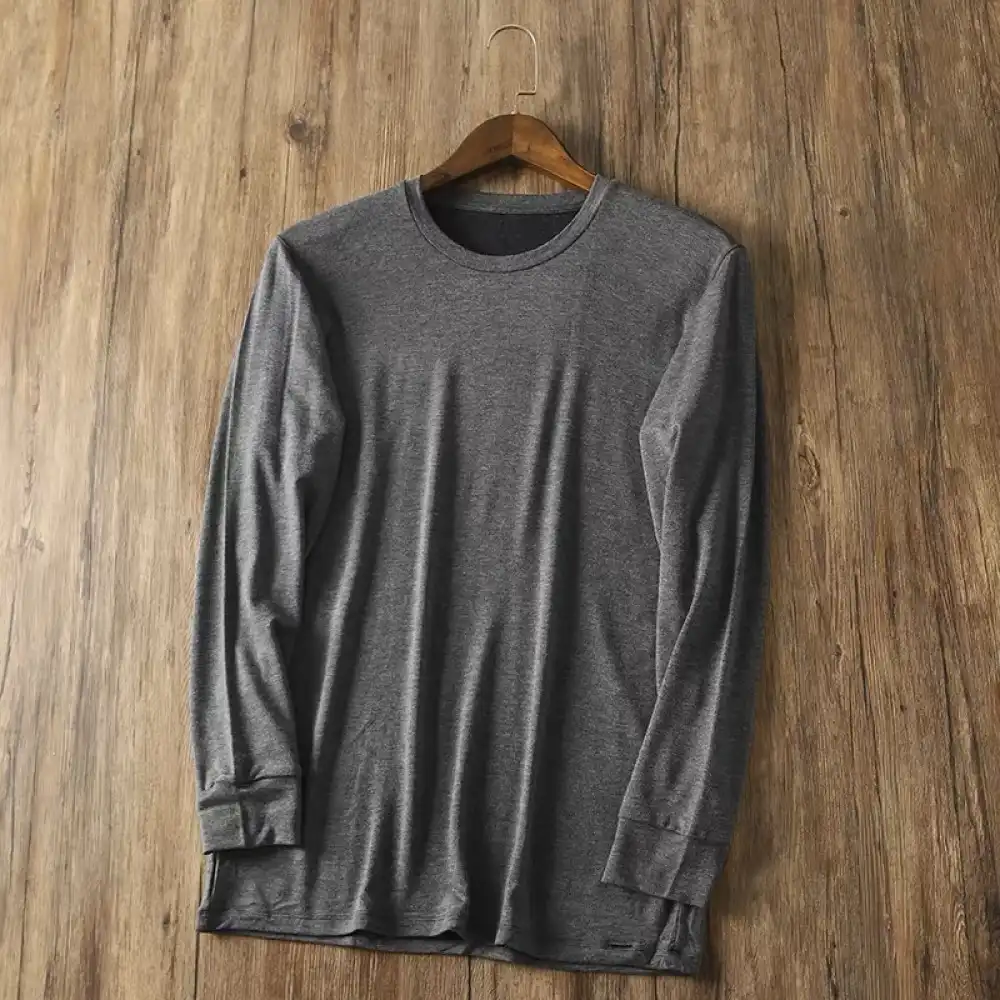 Product image of Basic Plain Long Sleeve Lycra Stretch T-shirt