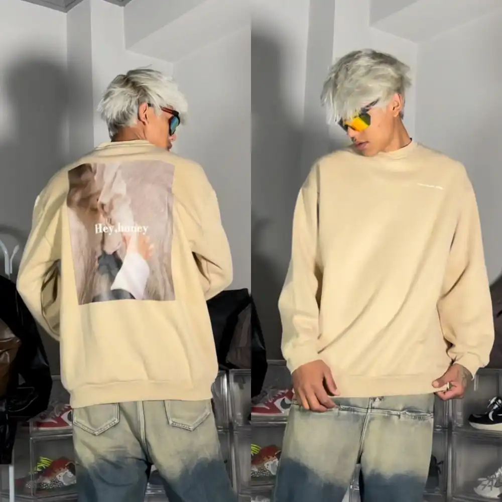 Product image of Made In Lab Korea Printed Fur Inside Sweatshirt