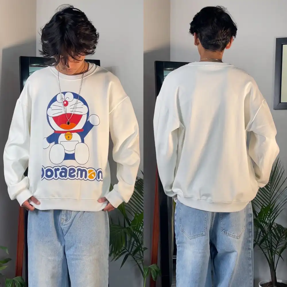 Product image of 8827/29 Doraemon Big Face Printed Fleece Sweatshirt