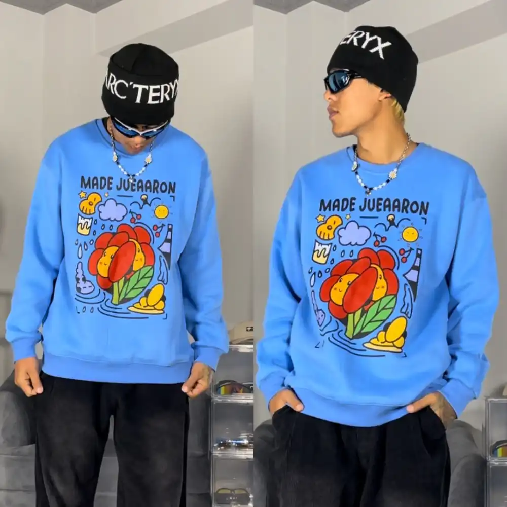 Product image of W63 Made Juea Aron Printed Over Size Fleece Inside Sweatshirt
