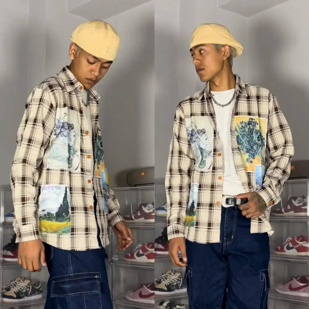 Product image of Abstract Painting Printed Full Checkered Shirt