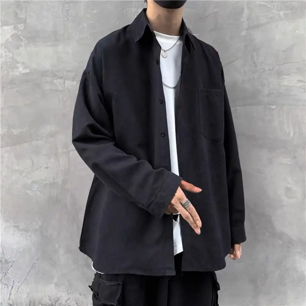 Product image of C26 Basic Plain Over Size Front Single Pocket Shirt