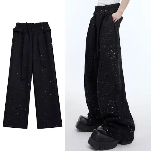 Product image of 6656 8-21 Shining High Waist Roped Straight Track