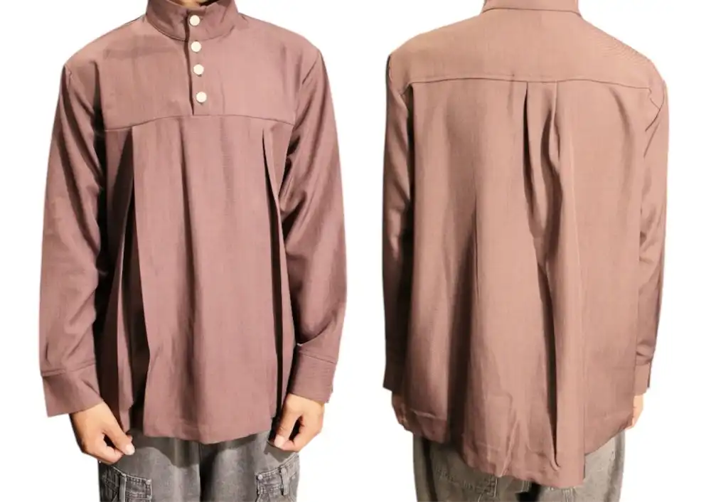 Product image of 7918 Coconut Neck Button Style Linen Shirt