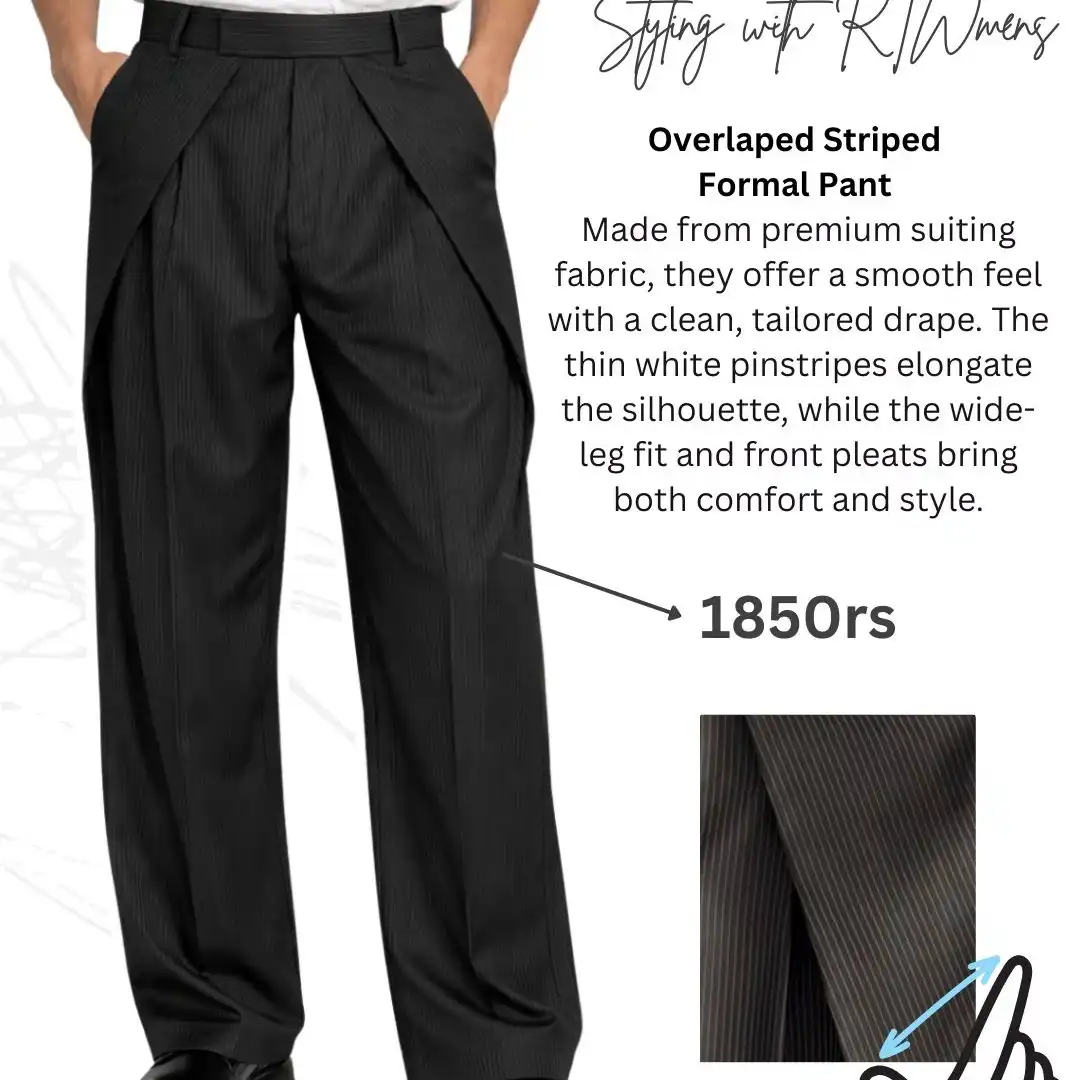 Product image of Overlaped Striped  Formal Pant