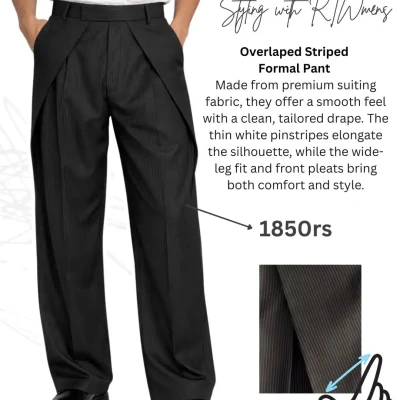 Overlaped Striped  Formal Pant