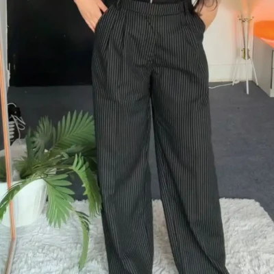 Striped Wide leg pant